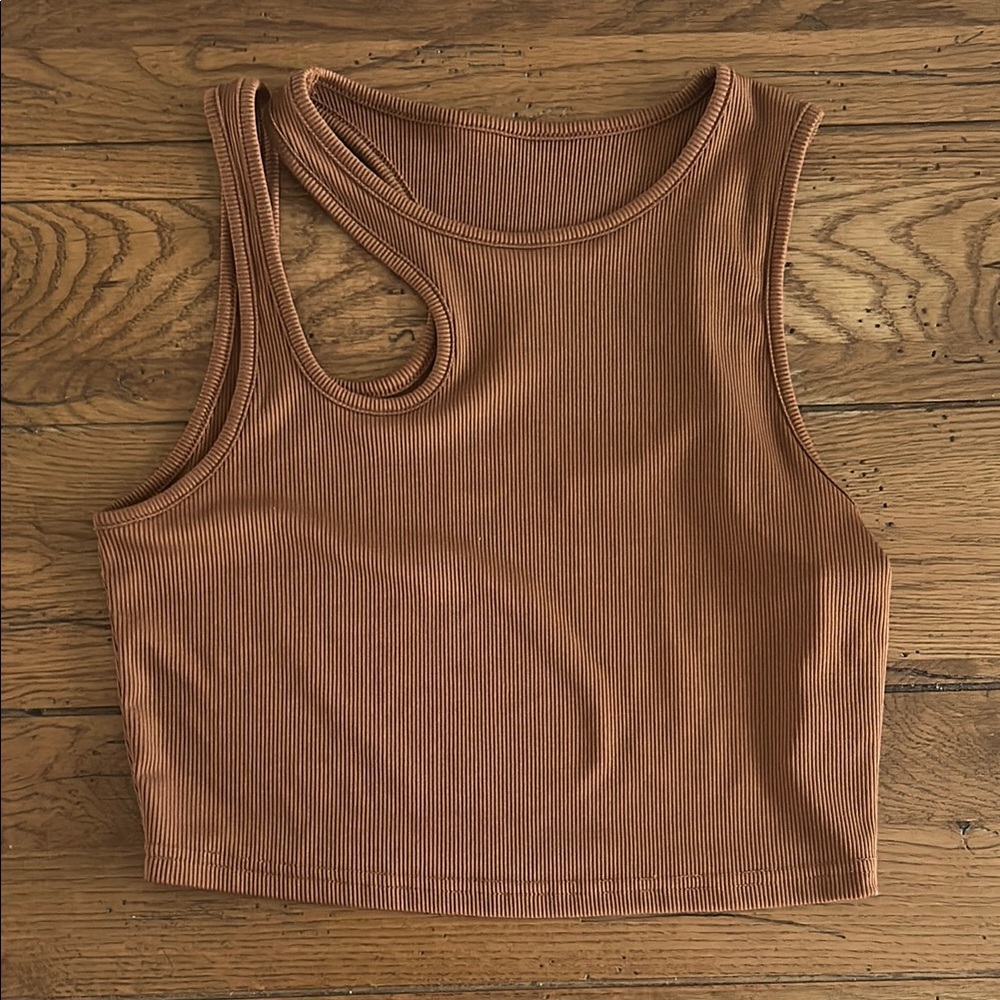 Ribbed Tan Crop Top